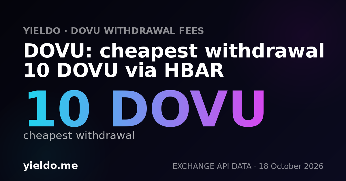 DOVU: cheapest withdrawal 10 DOVU via HBAR