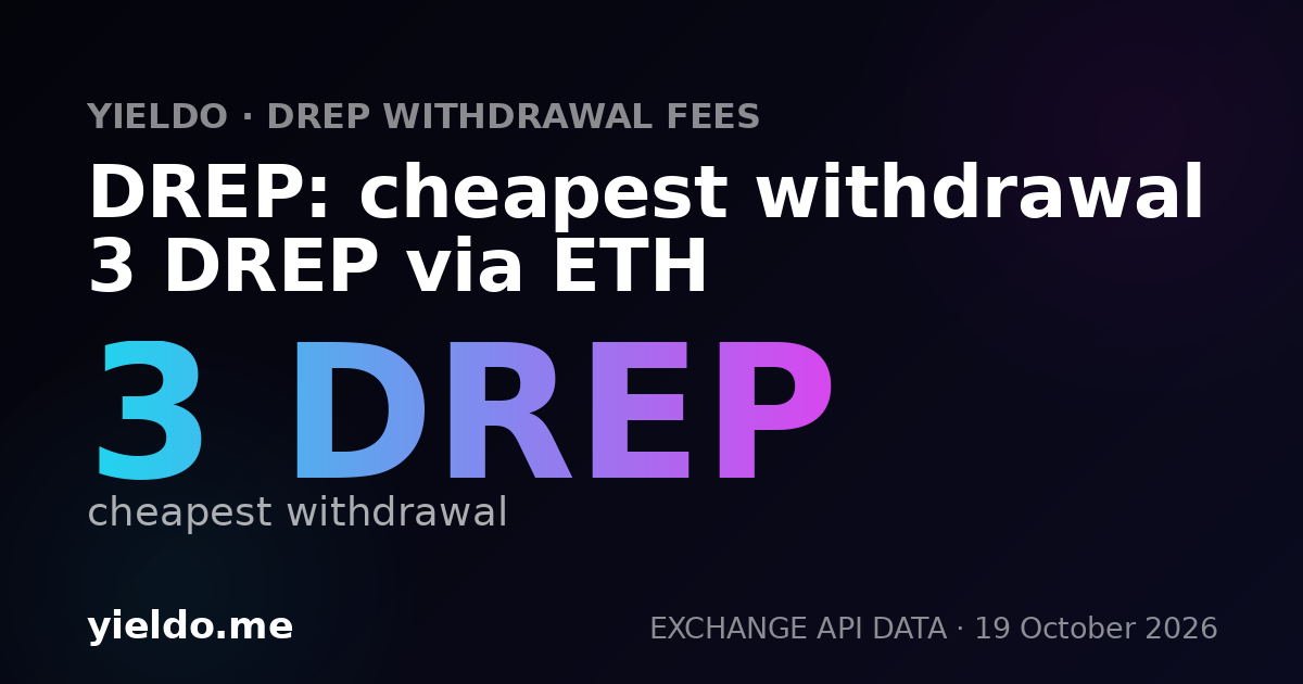 DREP: cheapest withdrawal 3 DREP via ETH