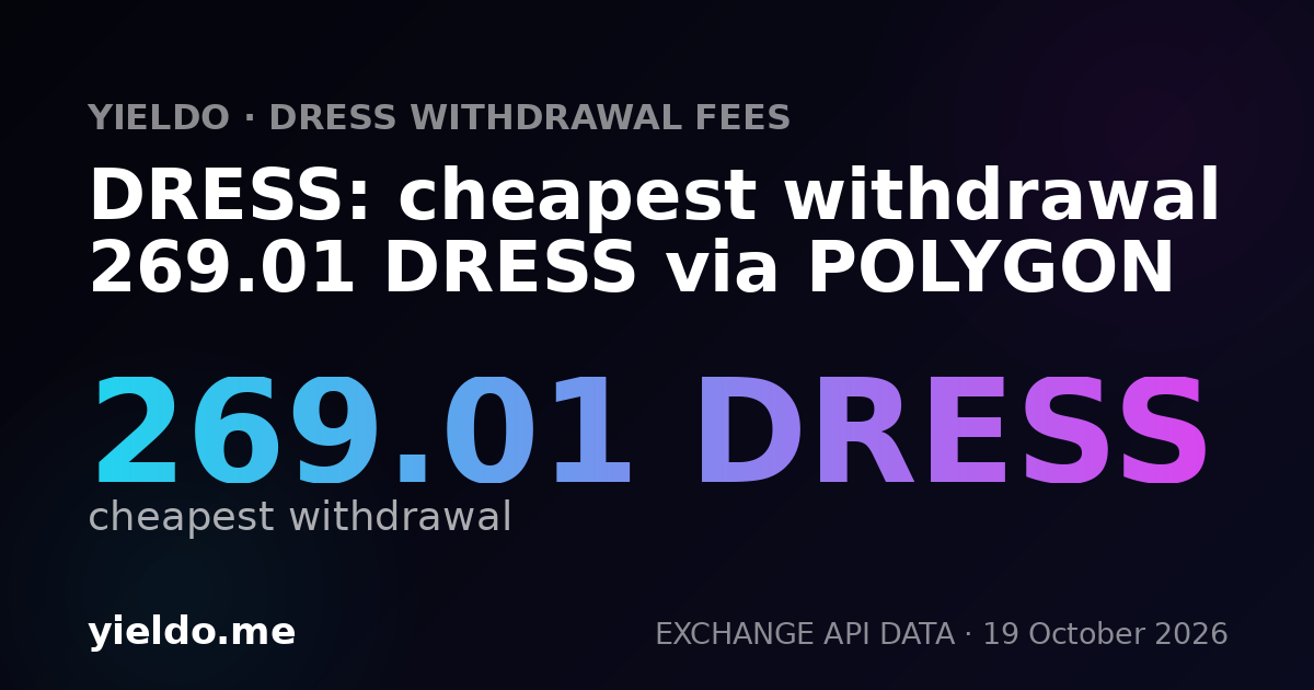 DRESS: cheapest withdrawal 269.01 DRESS via POLYGON