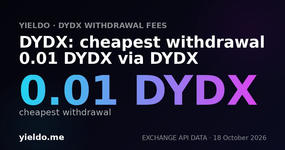 DYDX: cheapest withdrawal 0.01 DYDX via DYDX