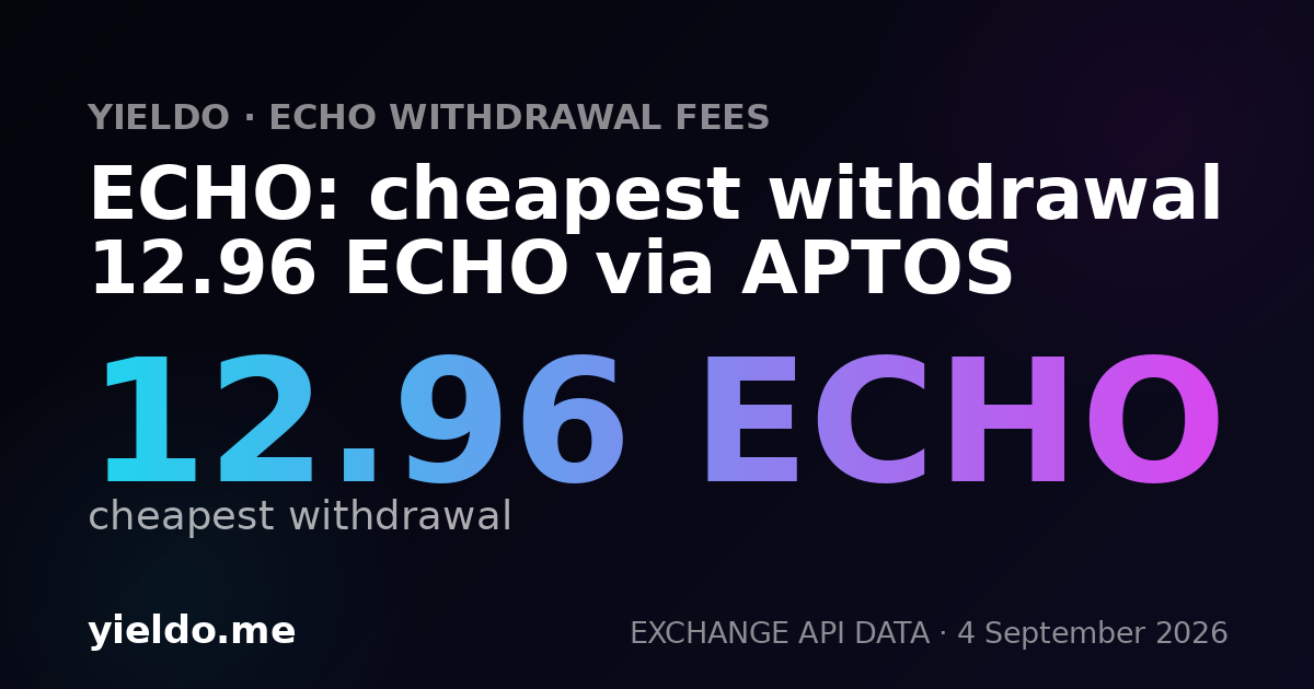ECHO: cheapest withdrawal 12.96 ECHO via APTOS