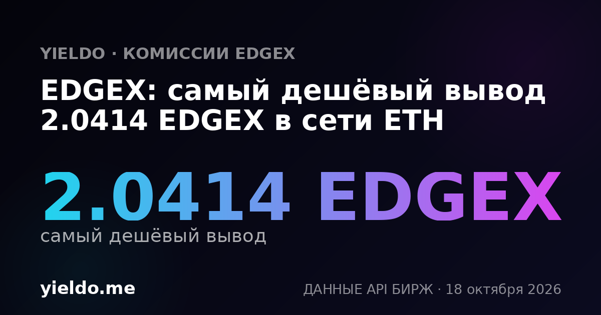 EDGEX: самый дешёвый вывод 2.0341 EDGEX в сети ETH