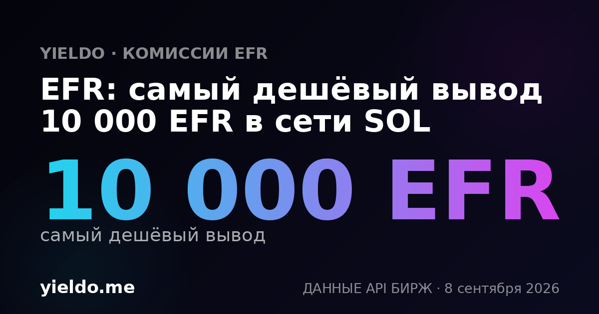 EFR: самый дешёвый вывод 10 000 EFR в сети SOL