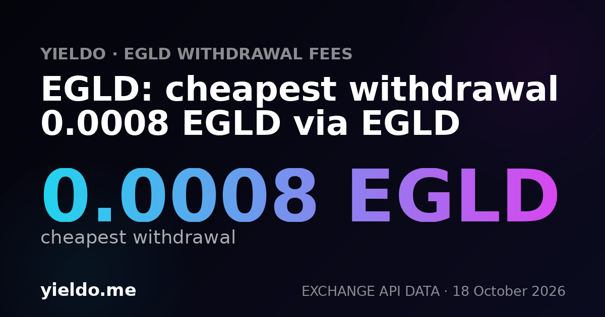 EGLD: cheapest withdrawal 0.0008 EGLD via EGLD