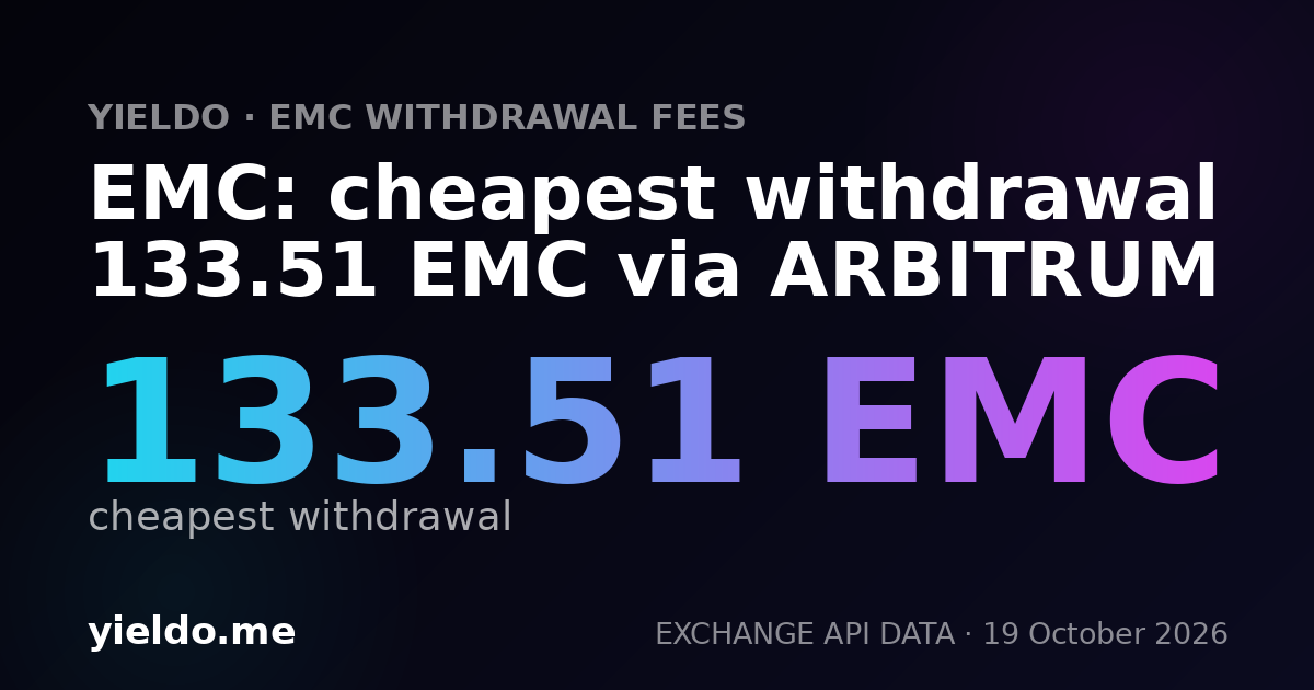 EMC: cheapest withdrawal 133.51 EMC via ARBITRUM
