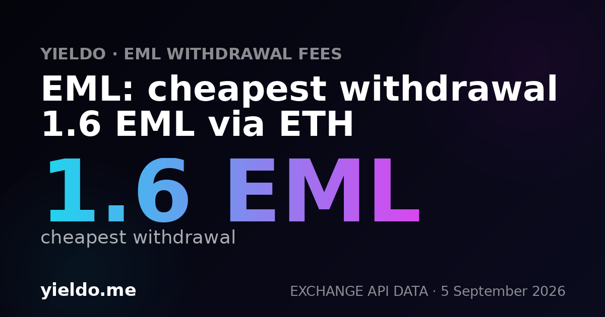 EML: cheapest withdrawal 1.6 EML via ETH