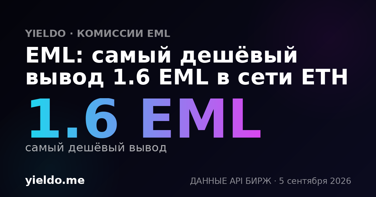 EML: самый дешёвый вывод 1.6 EML в сети ETH