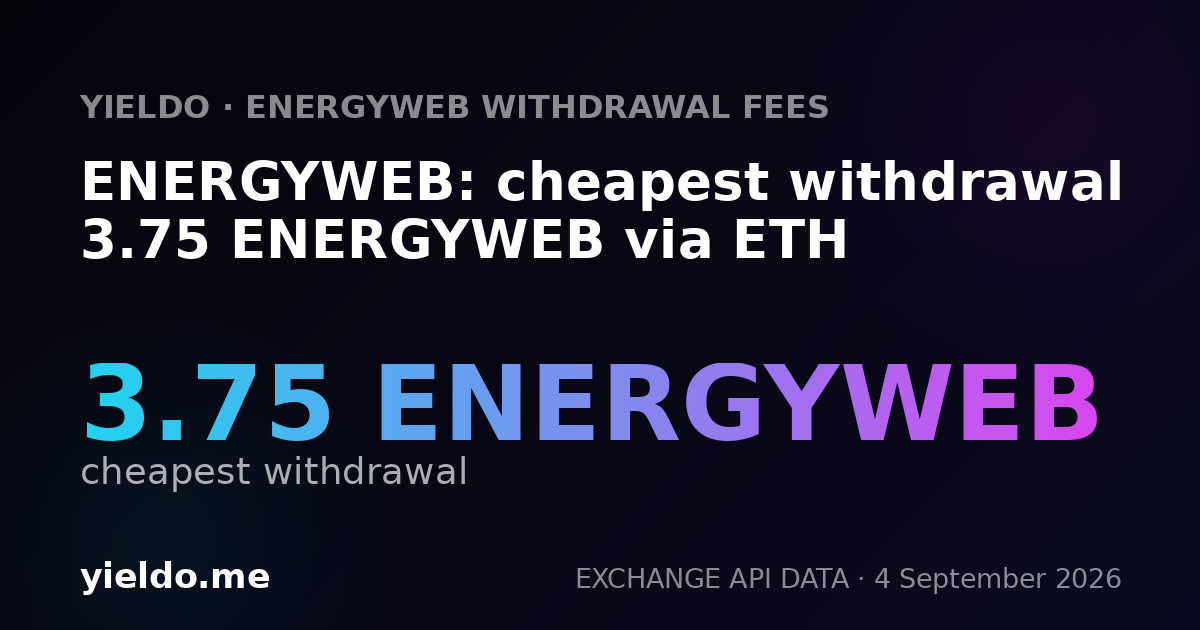 ENERGYWEB: cheapest withdrawal 3.75 ENERGYWEB via ETH