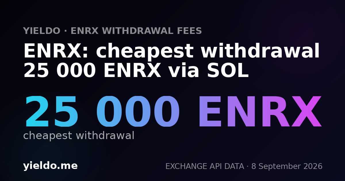 ENRX: cheapest withdrawal 25 000 ENRX via SOL
