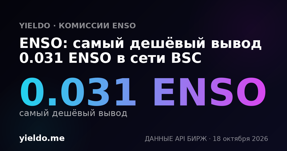 ENSO: самый дешёвый вывод 0.031 ENSO в сети BSC