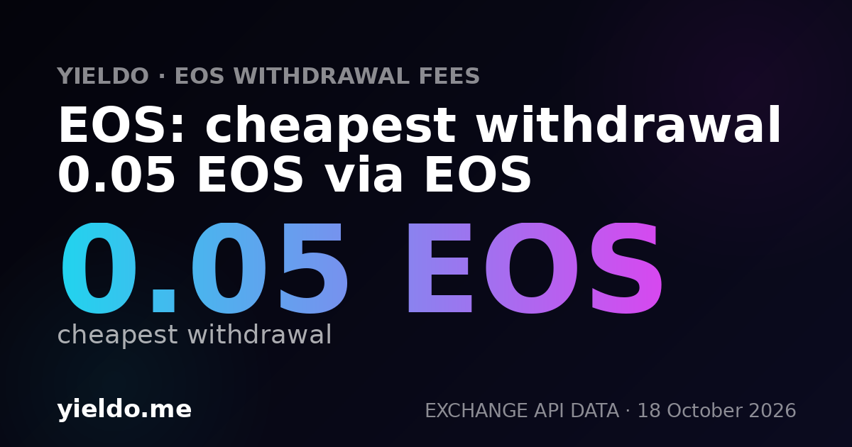 EOS: cheapest withdrawal 0.05 EOS via EOS