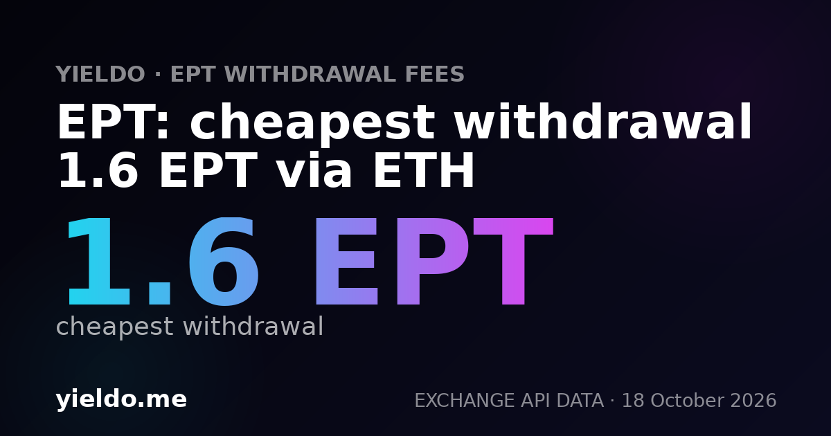EPT: cheapest withdrawal 1.6 EPT via ETH
