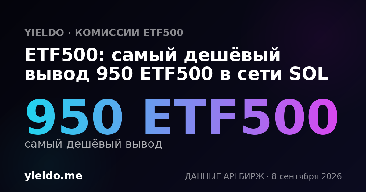 ETF500: самый дешёвый вывод 950 ETF500 в сети SOL