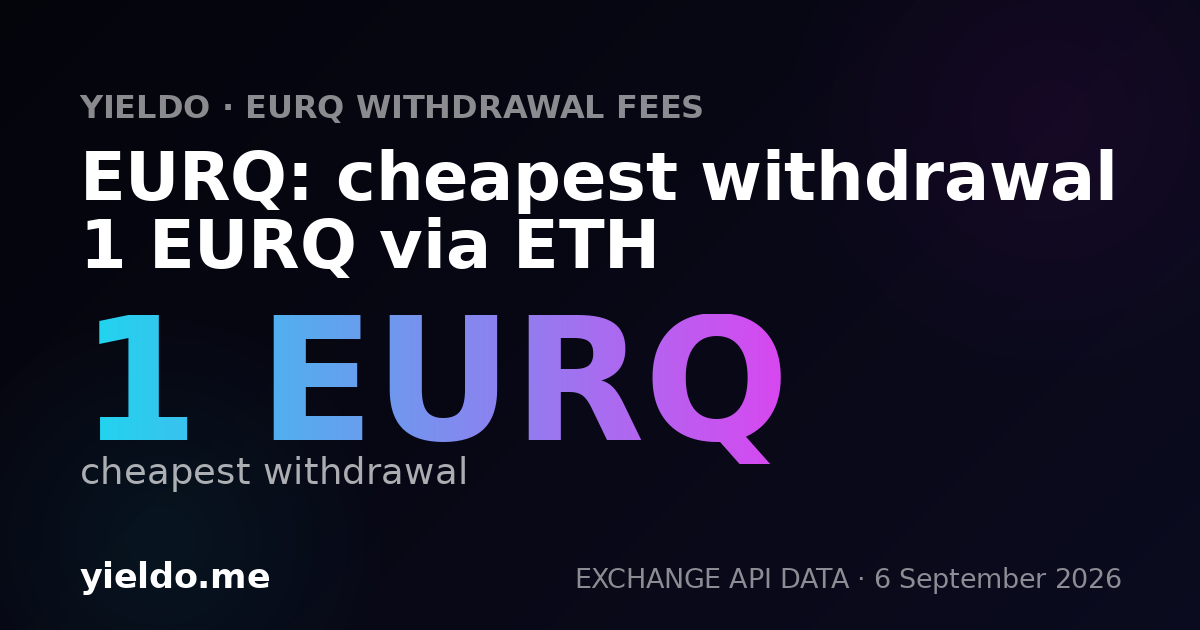 EURQ: cheapest withdrawal 1 EURQ via ETH