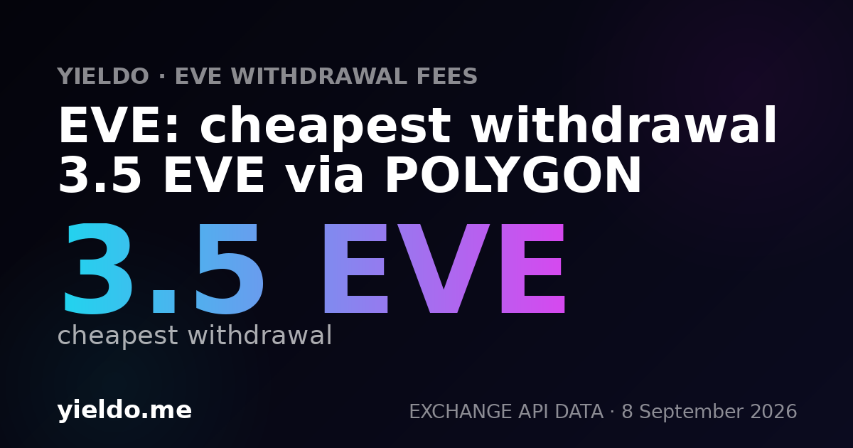 EVE: cheapest withdrawal 3.5 EVE via POLYGON