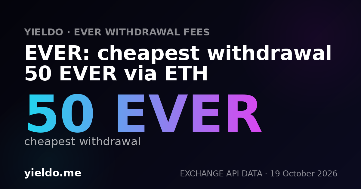 EVER: cheapest withdrawal 50 EVER via ETH