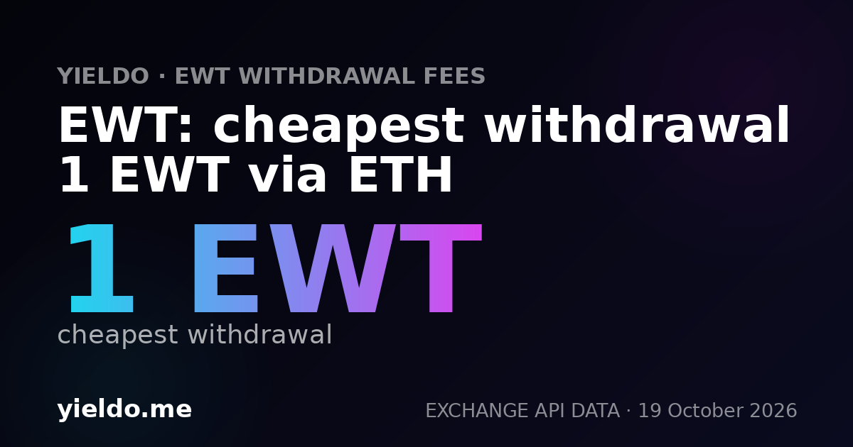 EWT: cheapest withdrawal 1 EWT via ETH