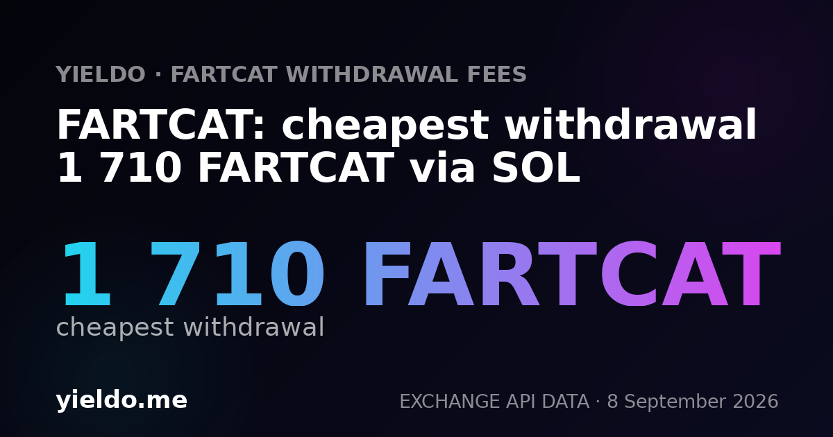 FARTCAT: cheapest withdrawal 1 710 FARTCAT via SOL