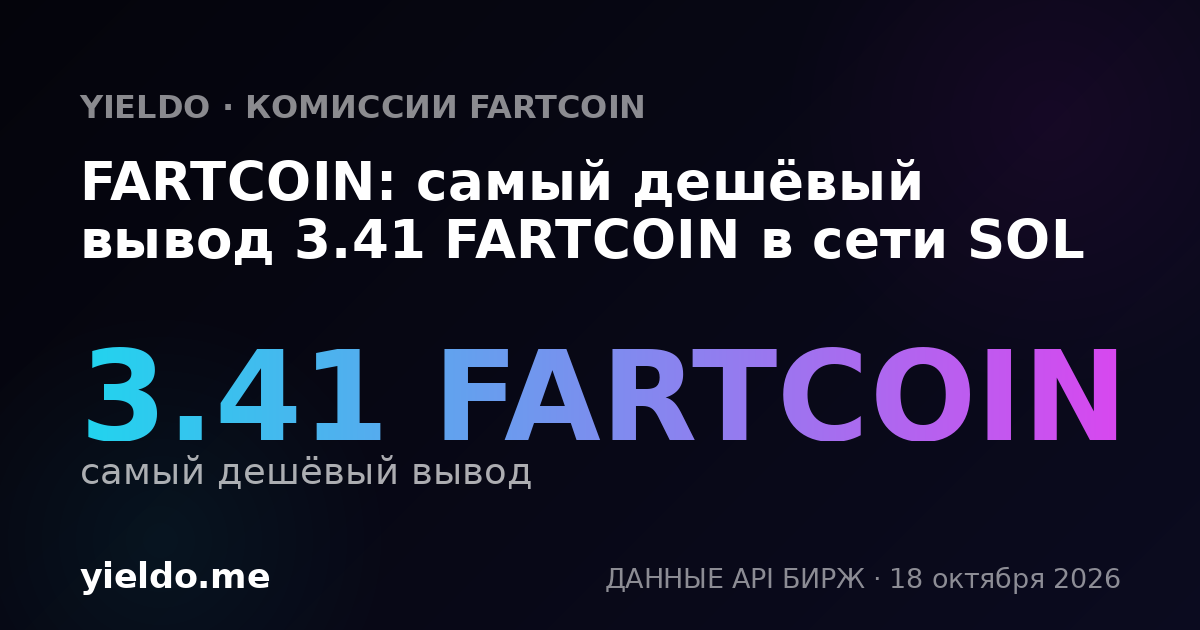 FARTCOIN: самый дешёвый вывод 3.41 FARTCOIN в сети SOL