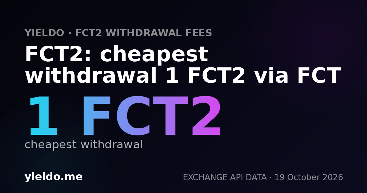FCT2: cheapest withdrawal 1 FCT2 via FCT