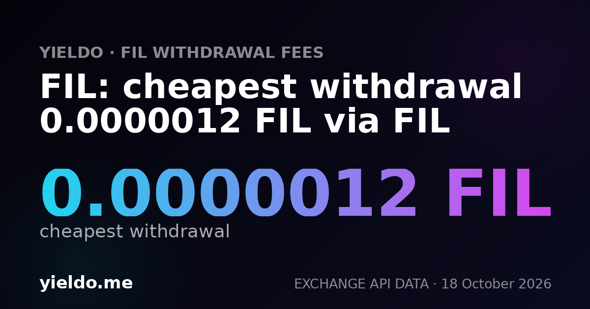 FIL: cheapest withdrawal 0.0000015 FIL via FIL