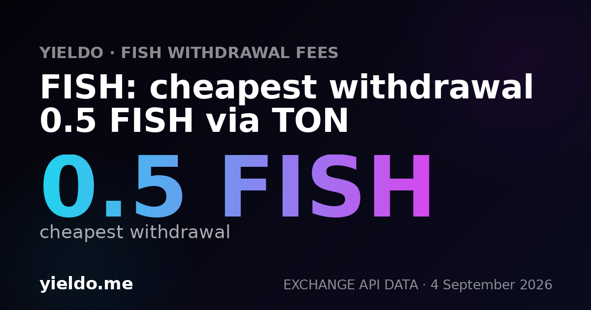 FISH: cheapest withdrawal 0.5 FISH via TON