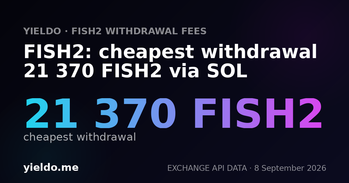 FISH2: cheapest withdrawal 21 370 FISH2 via SOL