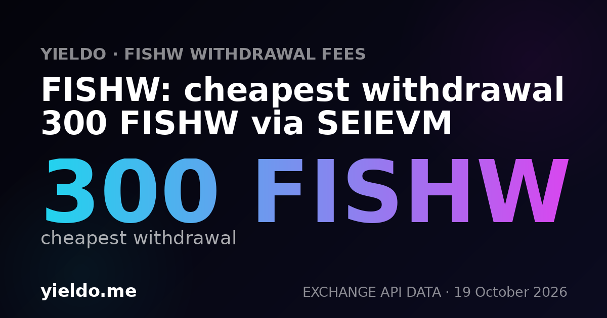 FISHW: cheapest withdrawal 300 FISHW via SEIEVM