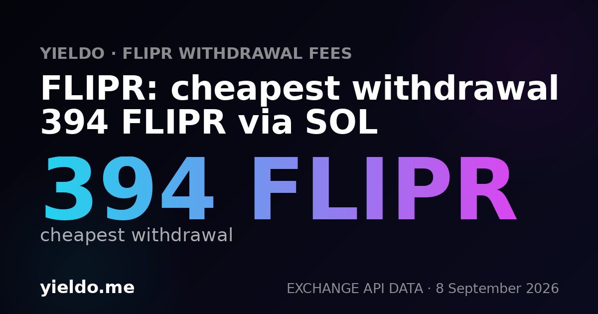 FLIPR: cheapest withdrawal 394 FLIPR via SOL