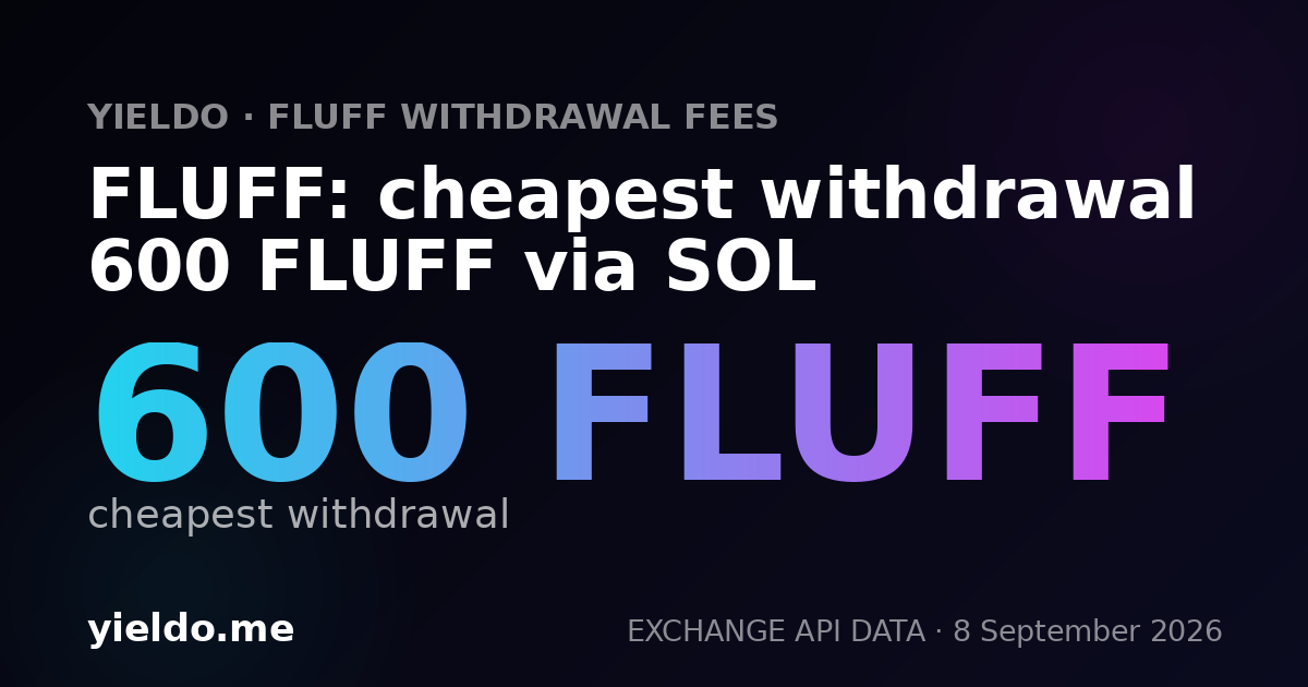 FLUFF: cheapest withdrawal 600 FLUFF via SOL