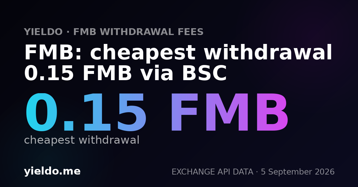 FMB: cheapest withdrawal 0.15 FMB via BSC
