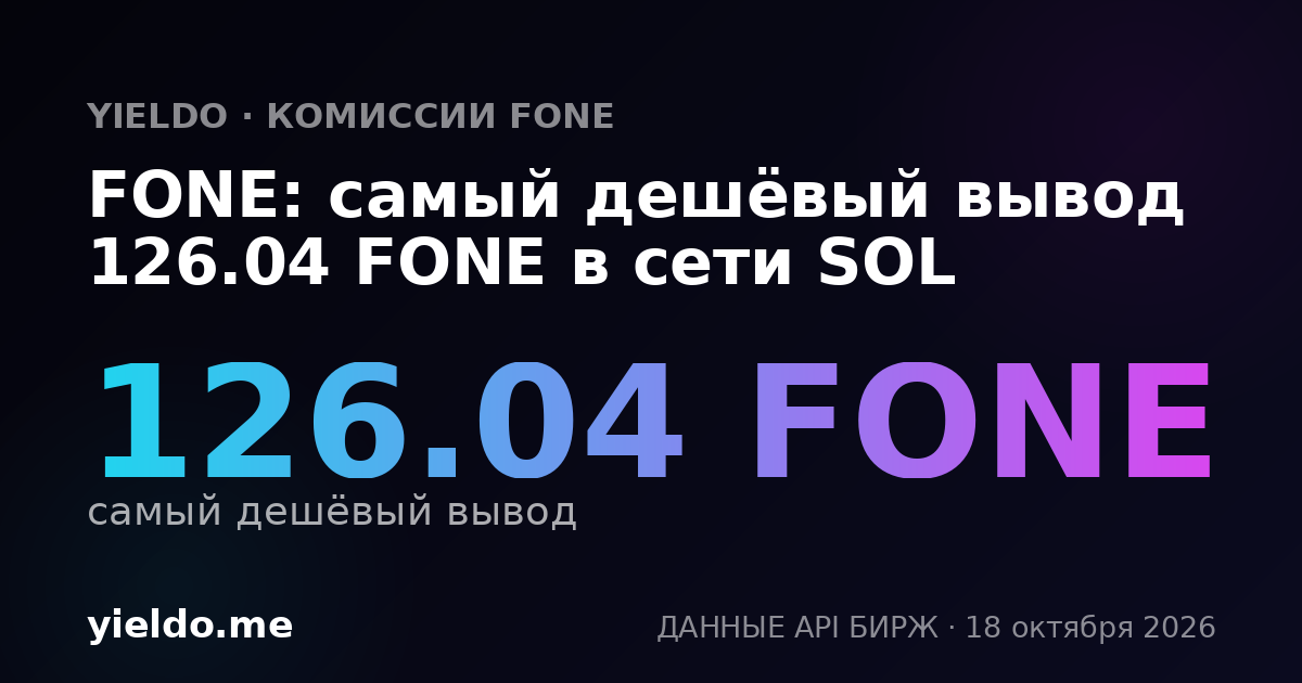 FONE: самый дешёвый вывод 113.87 FONE в сети SOL