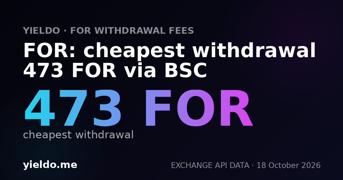 FOR: cheapest withdrawal 473 FOR via BSC