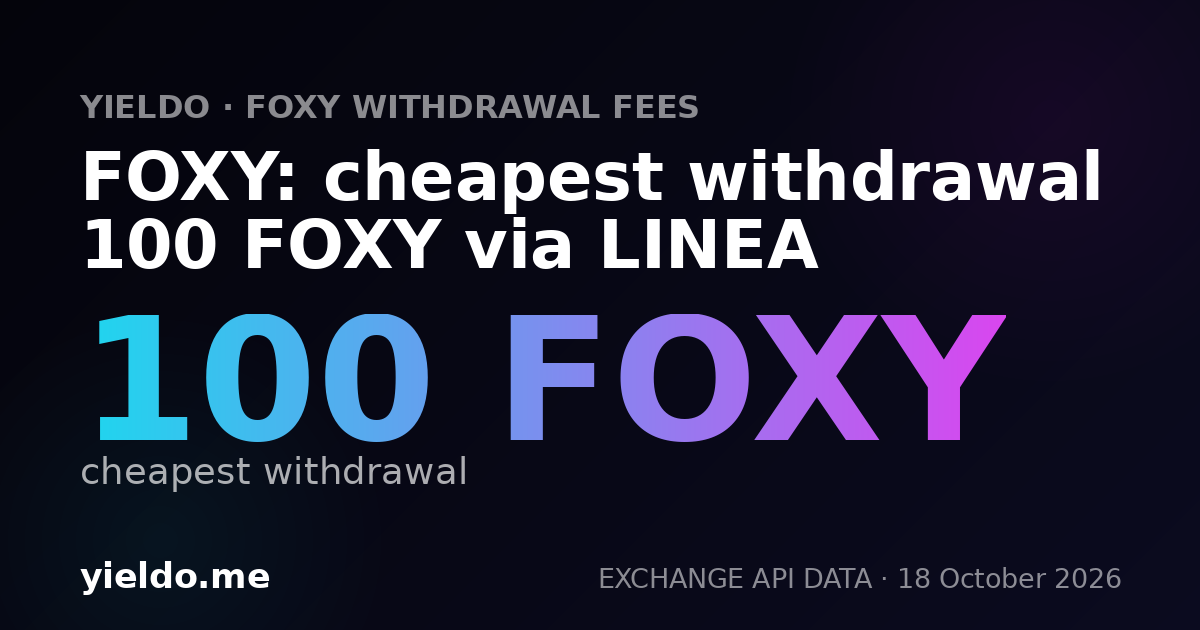 FOXY: cheapest withdrawal 100 FOXY via LINEA