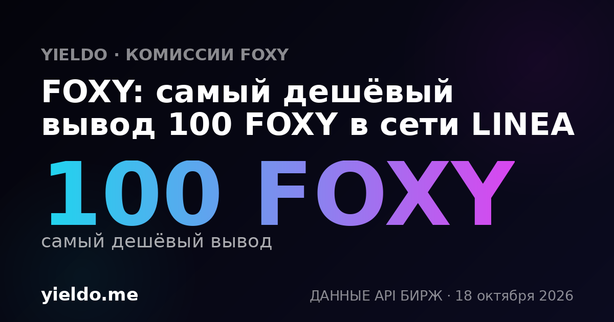 FOXY: самый дешёвый вывод 100 FOXY в сети LINEA