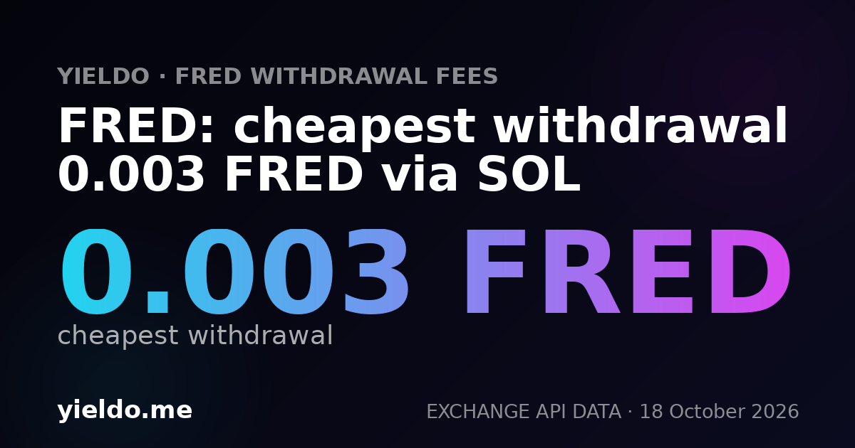 FRED: cheapest withdrawal 0.003 FRED via SOL