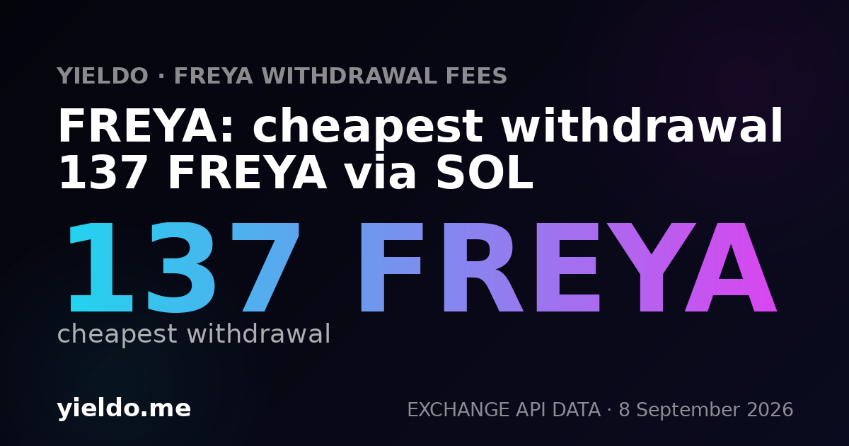 FREYA: cheapest withdrawal 137 FREYA via SOL
