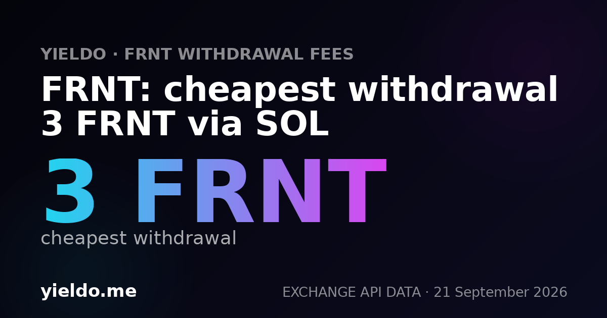 FRNT: cheapest withdrawal 3 FRNT via SOL