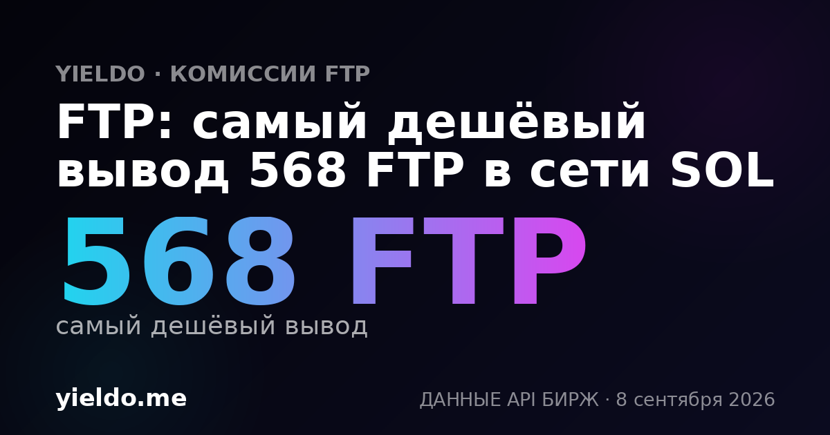 FTP: самый дешёвый вывод 568 FTP в сети SOL
