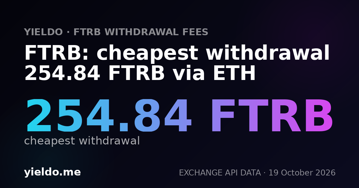 FTRB: cheapest withdrawal 254.84 FTRB via ETH