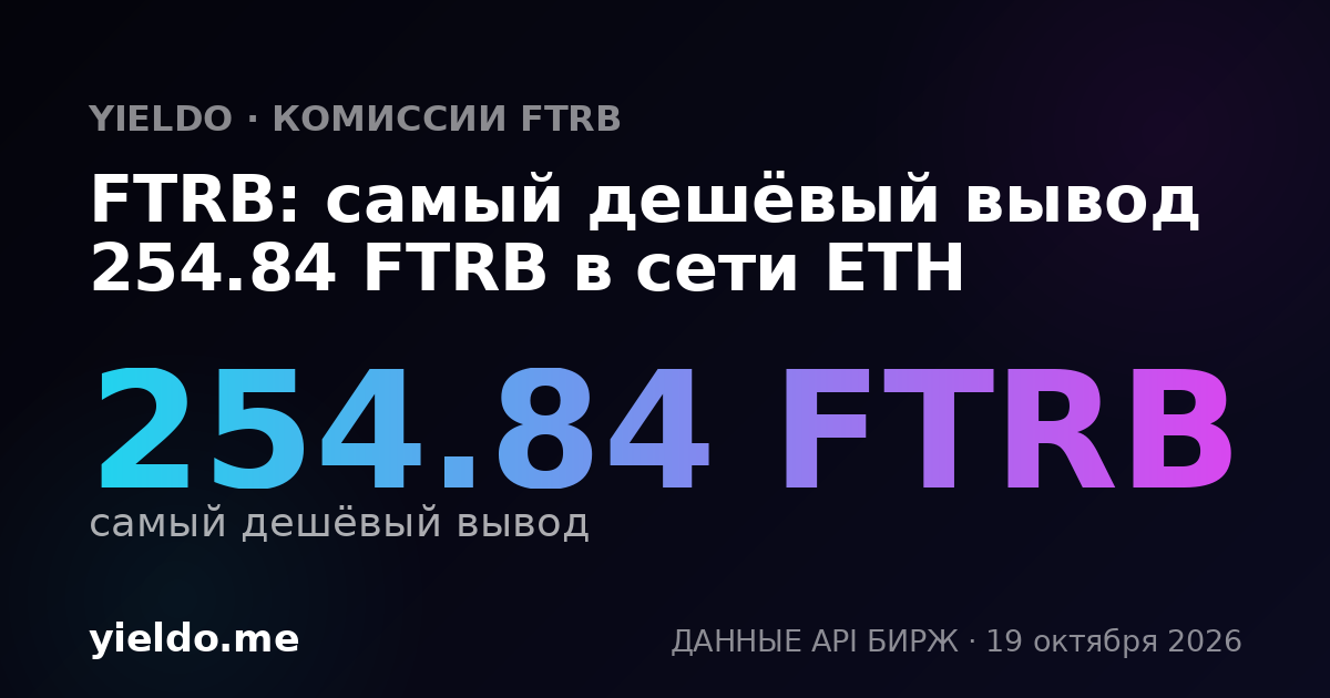 FTRB: самый дешёвый вывод 254.84 FTRB в сети ETH