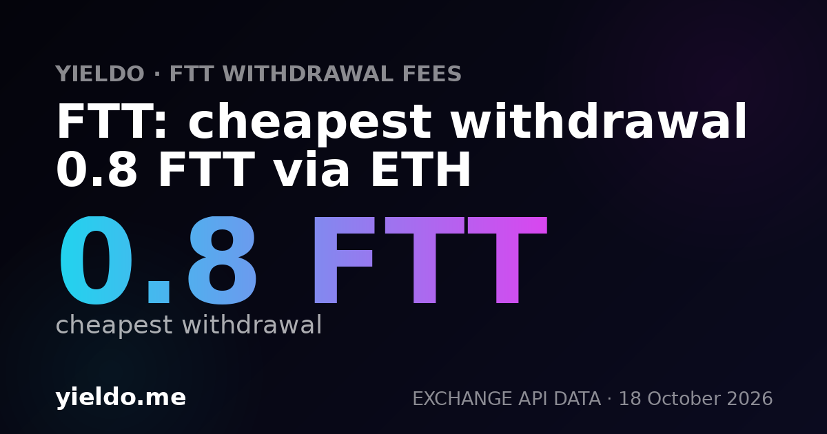FTT: cheapest withdrawal 0.8 FTT via ETH