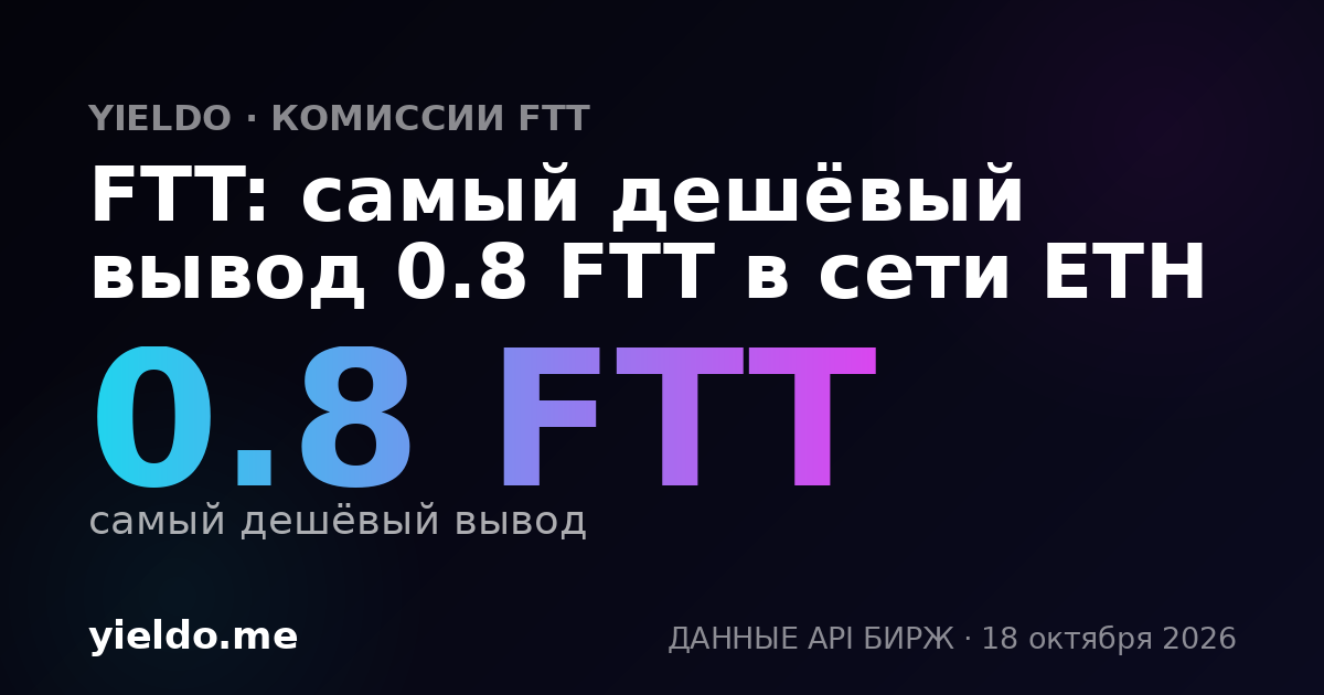 FTT: самый дешёвый вывод 0.8 FTT в сети ETH