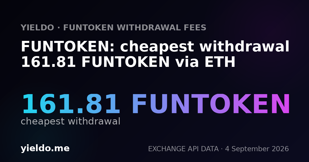FUNTOKEN: cheapest withdrawal 161.81 FUNTOKEN via ETH