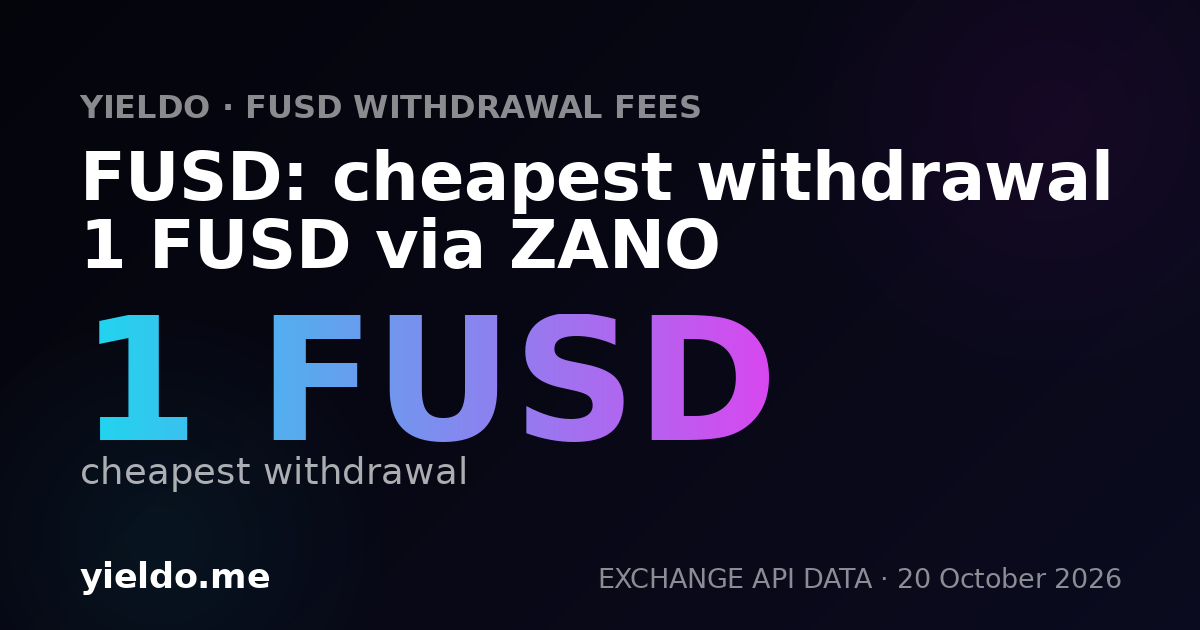 FUSD: cheapest withdrawal 1 FUSD via ZANO
