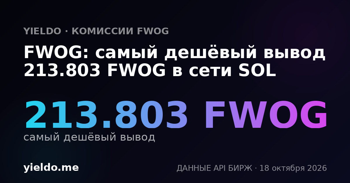 FWOG: самый дешёвый вывод 213.692 FWOG в сети SOL