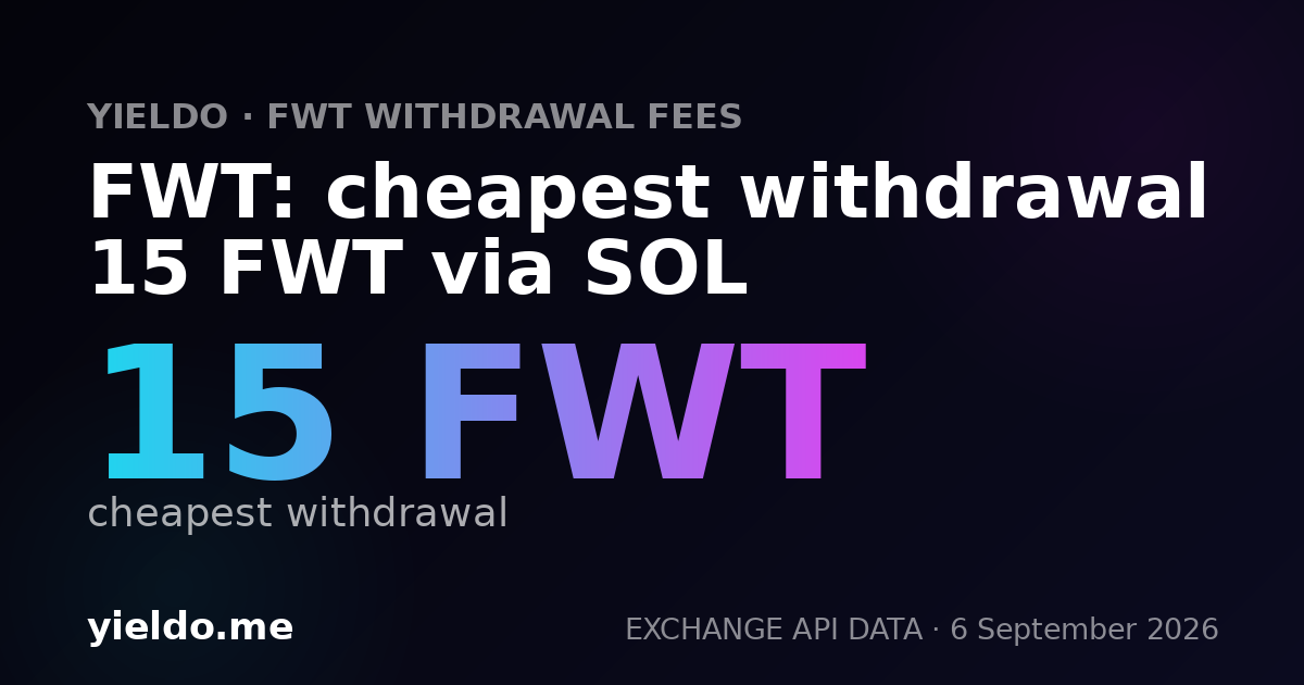 FWT: cheapest withdrawal 15 FWT via SOL