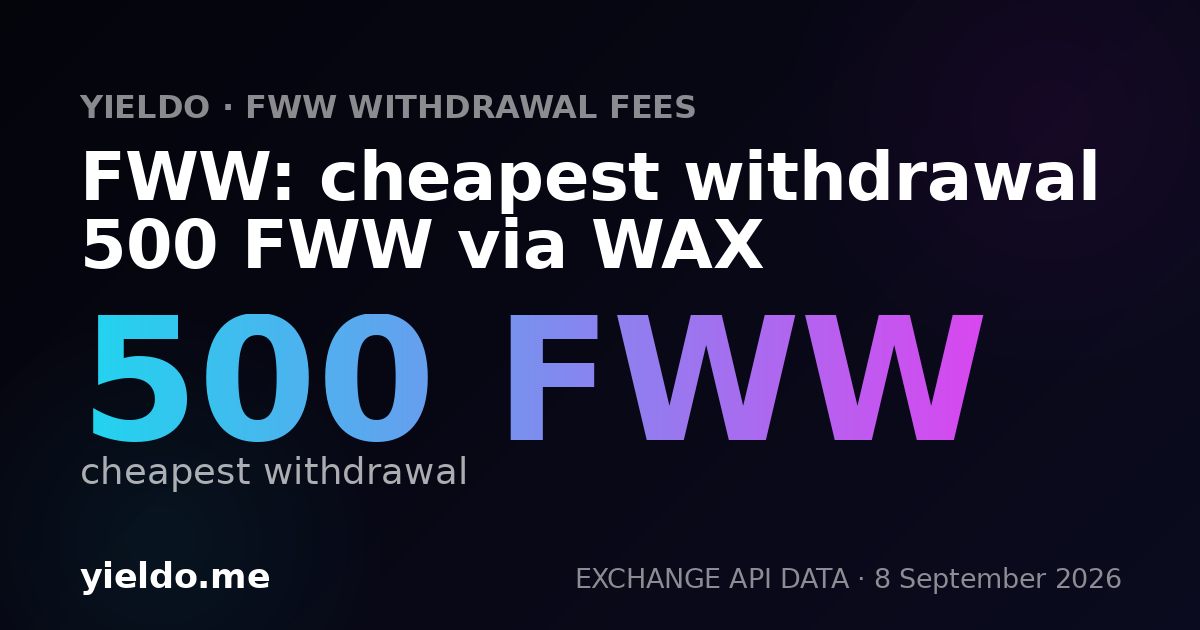 FWW: cheapest withdrawal 500 FWW via WAX