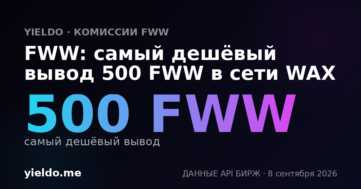 FWW: самый дешёвый вывод 500 FWW в сети WAX
