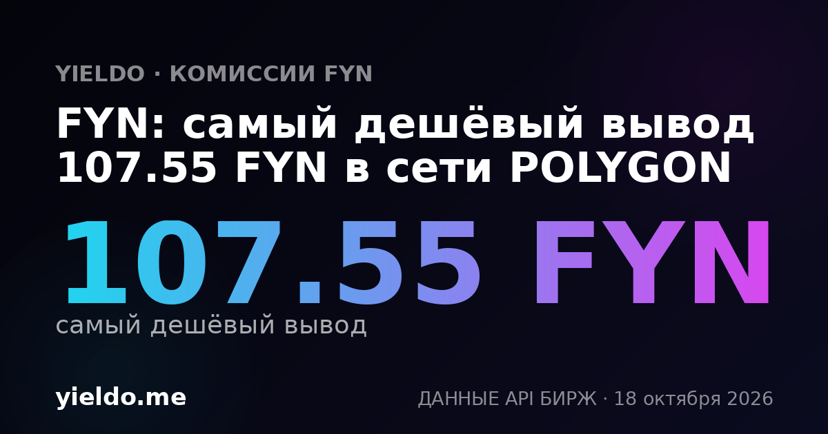 FYN: самый дешёвый вывод 107.55 FYN в сети POLYGON